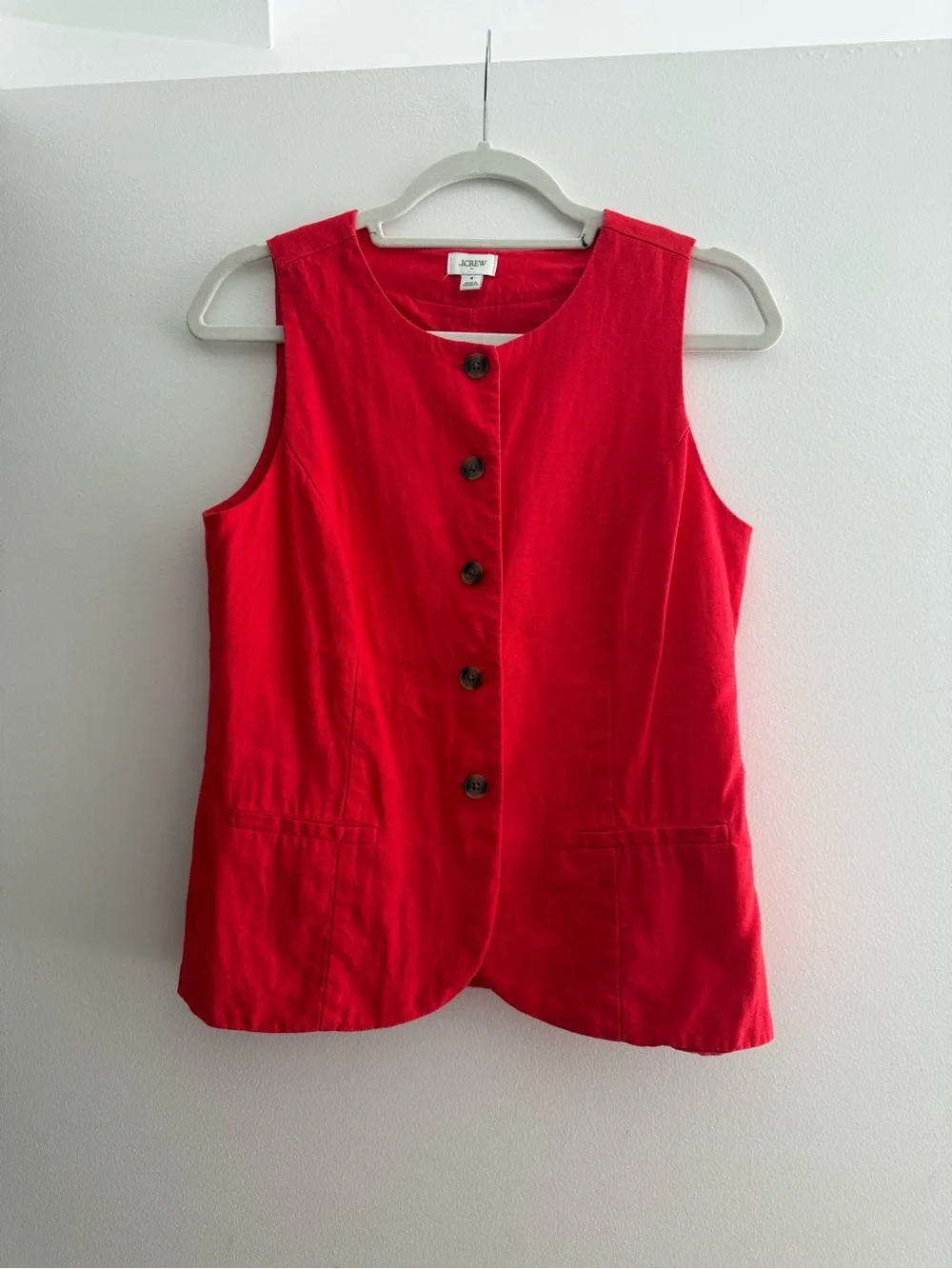 J. Crew Red Apron Vest